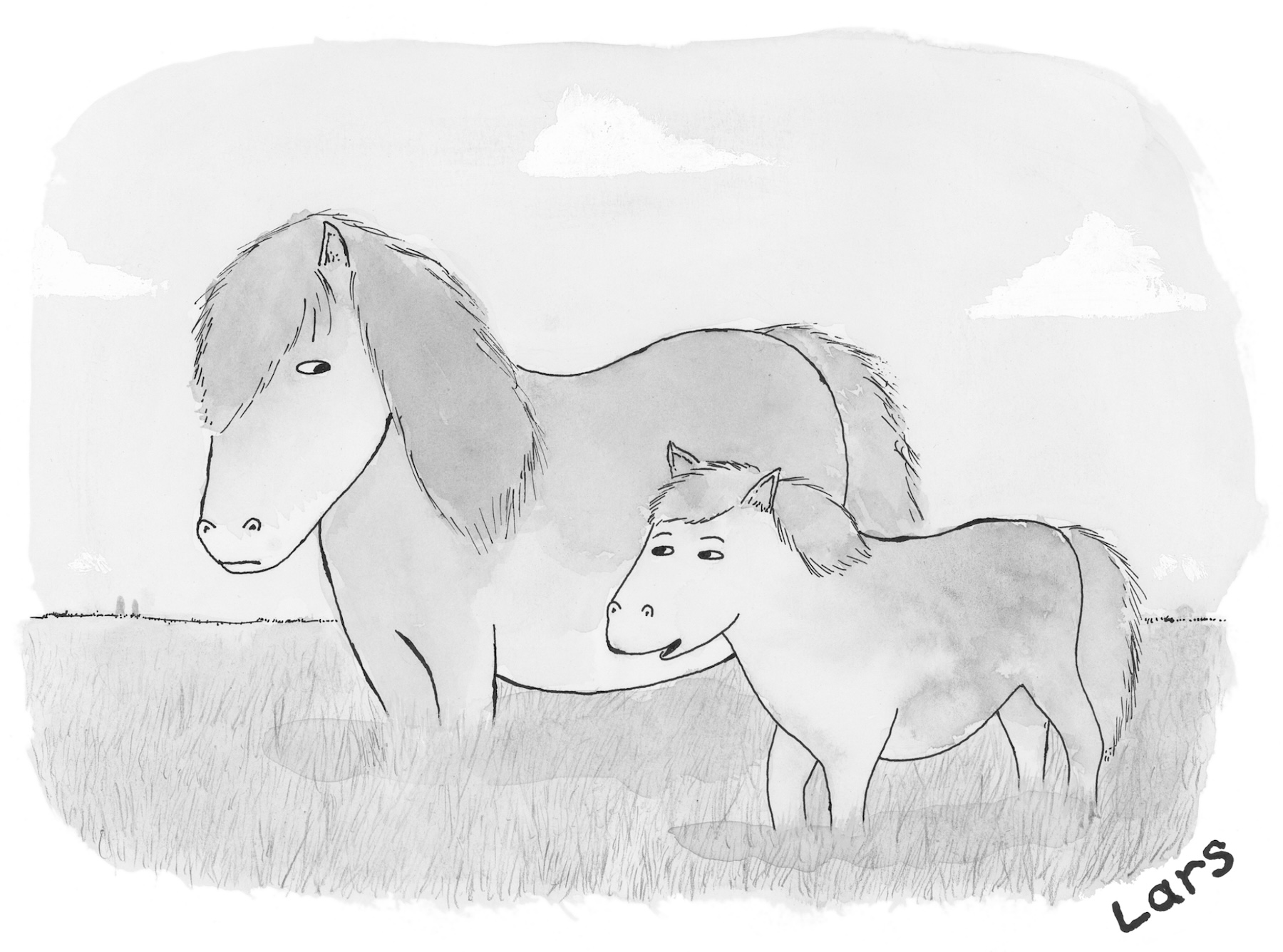 Cartoon by Lars Kenseth: Mom? For my birthday, can I have a jerk kid ride me in a circle?